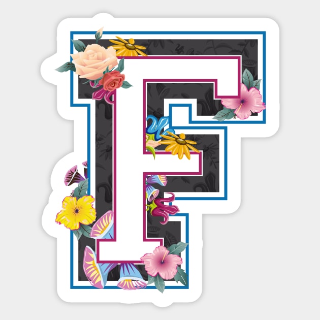 Letter F in varsity style Sticker by Kisho